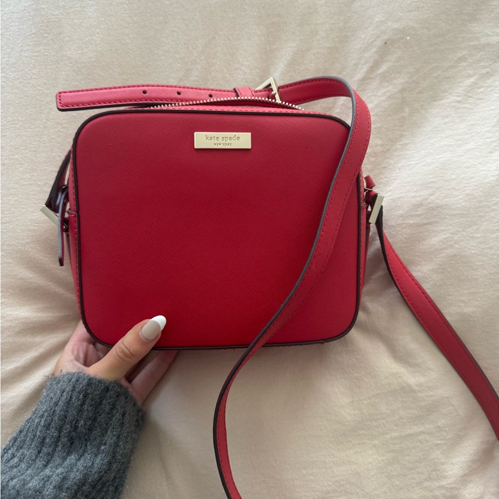 kate spade red crossbody purse